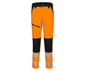 Portwest T140 PW3 Hi Vis Stretch Trouser Work Pants Titanmill Pro Four Way Stretch Reinforced Knees Elastic Waist Segmented Reflective Tape Adjustable Hem EN ISO 20471 Certified