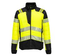 Portwest T170 PW3 Hi-Vis Hybrid Baffle Jacket Windproof Warm Coat - Yellow Black