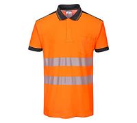 Portwest T180 PW3 Hi-Vis Cotton Comfort Polo Shirt Short Sleeve Side Vents