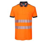 Portwest T180 PW3 Hi-Vis Cotton Comfort Polo Shirt Short Sleeve Side Vents