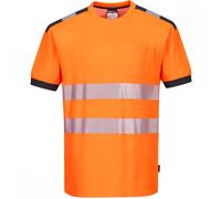 Portwest T181 PW3 Hi-Vis T-Shirt Short Sleeve Orange/Grey Size: M Colo M