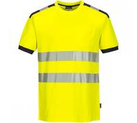 Portwest T181 PW3 Hi-Vis T-Shirt Short Sleeve Yellow/Grey Size: M Colo M