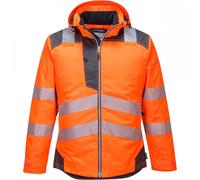 Portwest T400 PW3 Hi-Vis Winter Jacket Orange/Grey Size: XL Colour: O XL