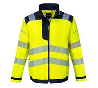 Portwest T500 PW3 Men's Hi-Vis Waterproof Jacket - Reflective High Viz Outdoor Safety Security Workwear Coat, Yellow/Navy, M
