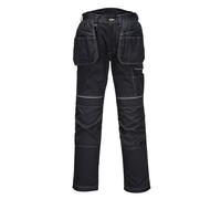 Portwest Men's Work Trousers T602 PW3 - Reinforced Durable Holster - Black Short 36