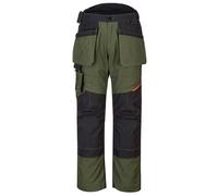 Portwest T702 Men's WX3 Work Trousers - Stretch Fabric Workwear Utility Safety Trousers with Holster and Knee Pad Pockets Olive Green, 33