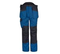 Portwest T702 Men's WX3 Work Trousers - Stretch Fabric Workwear Utility Safety Trousers with Holster and Knee Pad Pockets Persian Blue, 32