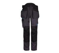 Portwest T702 Men's WX3 Work Trousers - Stretch Fabric Workwear Utility Safety Trousers with Holster and Knee Pad Pockets Metal Grey, 41