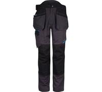Portwest T702 Men's WX3 Work Trousers - Stretch Fabric Workwear Utility Safety Trousers with Holster and Knee Pad Pockets Metal Grey, 42