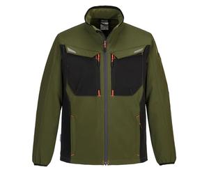 Portwest T750 Men's WX3 Softshell Jacket - Water Resistant and Windproof Lightweight Breathable Workwear Jacket with Reflective Trim Olive Green, Large