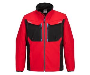 Portwest T750 Men's WX3 Softshell Multi Pocket Water Resistant | Metal Grey, Small, Mandarin Collar, Breathable, Reflective, Zip Front