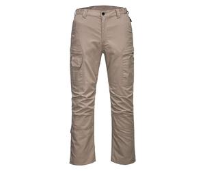 Portwest T802 KX3 Ripstop Work Trousers Durable Stretch Fabric Adjustable Fit Multi-Pocket Utility Knee Pad Compatibility for Ultimate Comfort & Protection, Sand, 30