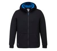 Portwest T831 KX3 Technical Fleece Long Sleeve Machine Washable Breathable | Black, Medium, Regular Fit, 80% Polyester, Moisture Wicking, Kangaroo Pocket, 2 Pockets, Durable, Zip Front, Workwear