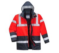 PORTWEST Thermal Hi-Vis Two Tone Traffic Hood Lined Padded Safety Jacket S466 UK