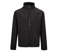 Portwest TK20 Print and Promo Softshell Jacket Water Resistant Breathable Windproof Micro Fleece Lining Custom Branding Ready Corporate Workwear, Black, M