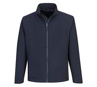 Portwest TK20 Print and Promo Softshell Jacket Water Resistant Breathable Windproof Micro Fleece Lining Custom Branding Ready Corporate Workwear, Navy, XXL