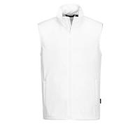 Portwest TK22 Print and Promo Softshell Gilet Water Resistant Windproof Breathable Two Layer Fabric Zipped Pockets Corporate Workwear Embroidery Ready Bodywarmer, White, M