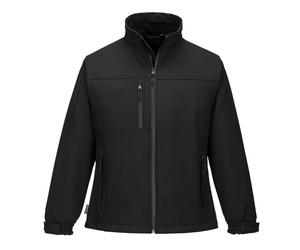 Portwest TK41 Charlotte Women's Softshell (3L) Long Sleeve Machine Washable | Black, X Small, Secure Fit, Micro Polar Fleece Lined, Bonded with Shell, Water Resistant Zips, Phone Pocket, Six Pockets
