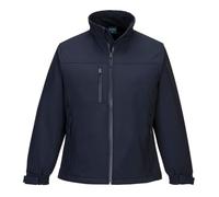 Portwest TK41 Charlotte Women's Softshell Jacket Ladies Work | Navy, Medium, 320g Micro Fleece Bonded Fabric, Water Resistant Finish, Six Pockets, PFAS-Free Texpel Splash Eco
