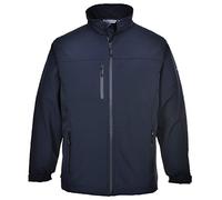 Portwest TK50 Softshell (3L) Long Sleeve Machine Washable Waterproof Zips | Navy, 3X Large, UPF 50+, Generous Fit, Bonded with Shell, Chin Guard, Secure Storage, 1 Chest Pocket, Hook and Loop Cuffs