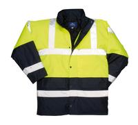 Portwest Traffic Jacket HiVis Contrast Waterproof Windproof Workwear Safety S466