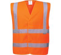 Portwest C470 Reflective Hi Vis Safety Vest Band and Brace Waistcoat Security Traffic Construction Workwear, Orange, L/XL