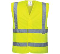 Portwest Two Band and Brace Class 2 Hi Vis Waistcoat Yellow L / XL