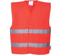 Portwest Two Band Class 2 Hi Vis Waistcoat Red 2XL / 3XL