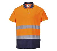 Portwest 2-Tone Cotton Comfort Polo Orange/Navy Size: L Colour: Orange L