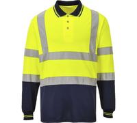 Portwest Two-Tone Long Sleeved Polo Yellow/Navy Size: M Colour: Yellow M