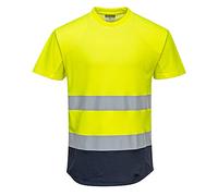 Portwest Two-Tone Mesh T-Shirt, Color: Yellow/Navy, Size: XL, C395YNRXL