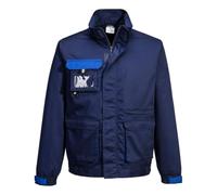 Portwest TX10 Texo Contrast Jacket Multi Pocket Long Sleeve Polyester | Navy, X Large, UPF 50+, Regular Fit, Hook and Loop Closure, Side Elastic Waist, Zip Front, Adjustable Velcro Cuffs, Workwear