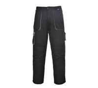 Portwest TX11 Texo Contrast Trousers Elasticated Waist 2 Thigh Pockets | Black, 2X Large, EN 14404, UPF 40+, Tall Leg, Secure Fit, Bartacked at All Stress Points, Hook and Loop Hems, Workwear