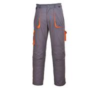 Portwest TX11 Texo Contrast Trousers Elasticated Waist 2 Thigh Pockets Grey