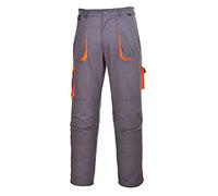 Portwest TX11 Texo Contrast Trousers Elasticated Waist 2 Thigh Pockets Grey