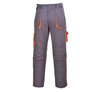 Portwest TX11 Texo Contrast Trousers Elasticated Waist 2 Thigh Pockets Grey