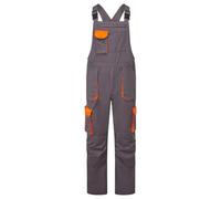 Portwest TX12 Men's Texo Contrast Bib and Brace Knee Pad Pockets | Blue, One Size, UPF 40+, Regular Fit, Extended Wear and Protection, Machine Washable