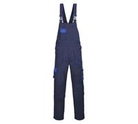 Portwest Tx12 Texo Contrast Bib And Brace Overalls Knee Pad Pockets, Navy, Medium