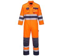 Portwest TX55 Men's Nantes Hi Vis Reflective Boiler Suit Overalls Coverall Safety Class 3 Orange/Navy, M