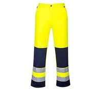 Portwest TX71 Seville Hi-Vis Contrast Waterproof Work Trousers Yellow/Navy, Medium