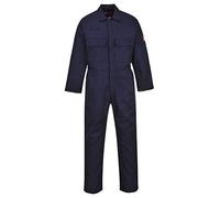 Portwest UBIZ1 Bizweld Work FR Coverall Concealed Stud Front | Navy, 4X Large, EN ISO 11612, EN ISO 11611, UPF 50+, Regular Fit, 10 Pockets, Dual Hazard Protection, Radio Loops, Welding