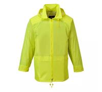 Portwest Unisex Classic Rain Jacket Waterproof Hooded Cagoule Rain Mac - Yellow