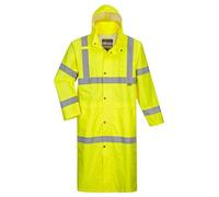 Portwest H445 Hi-Vis Rain Coat 122cm Long Sleeve Waterproof Secure Storage
