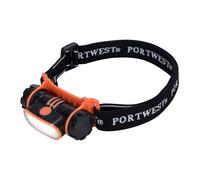 Portwest USB Rechargeable LED Head Light, Color:Orange/Black, Size:One Size, PA70BKR