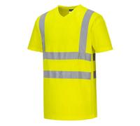 (Yellow, L) Portwest V-Neck T-Shirt Mesh Inserts