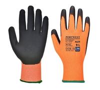 Portwest Vis-Tex PU Cut Resistant Glove Orange/Black 2XL Colour: Orang 2XL