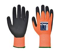Portwest Vis-Tex Cut Resistant Glove - PU, Size: M, Colour: Orange/Black, A625O8RM