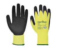 Portwest Vix-Tex Cut Resistant Glove-PU, Color: Yellow, Size: XL, A625Y8RXL | Yellow/Black, X Large, Steel Fibre HPPE Liner, 13 Gauge Seamless, Contact Heat 100C, Daylight Visibility