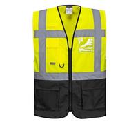 Portwest C476YBRL Warsaw Executive Vest, Large, Yellow/Black