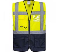 Portwest Warsaw Executive Vest Yellow/Navy 5XL Colour: Yellow/Navy, Ch 5XL